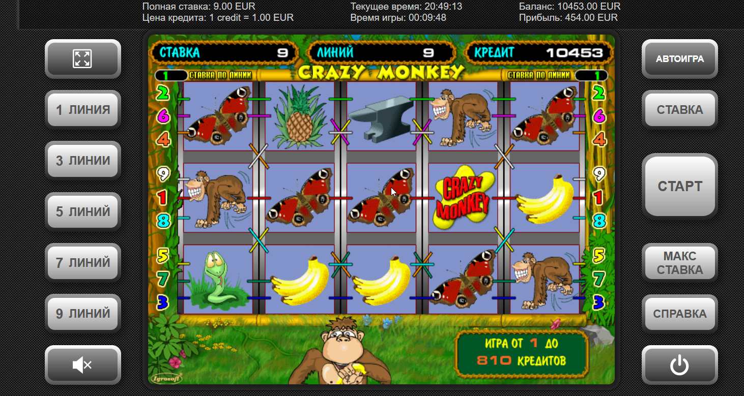 crazy monkey play online pin-up